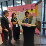 v. l.: Jörg Liesen (VDN e. V. ), Marla Schulz (NNL e. V.) und Sabine Riewenherm (BfN) am DNT-Stand 2026 der Stiftung Nationale Naturlandschaften. © NNL